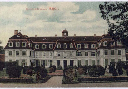 pohled na zámek kolem roku 1918, kolorovaný